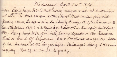 24 September 1879 journal entry